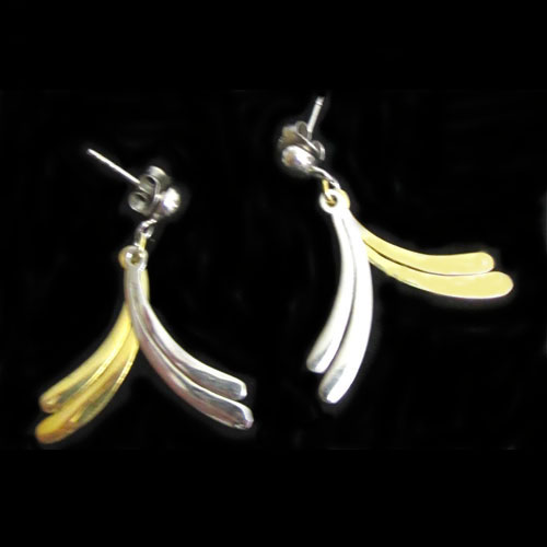 Imagen pendientes plata presión/colgar diseño circulos